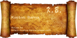 Kustos Barna névjegykártya