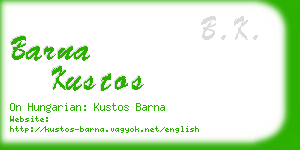 barna kustos business card